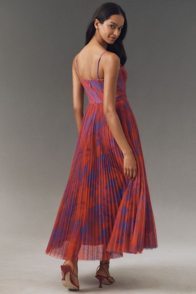 Hutch Amara Bustier Pleated Fit & Flare Midi Dress #1