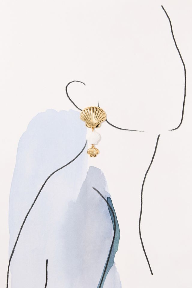 Mignonne Gavigan Bari Triple Shell Drop Earrings #2