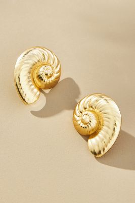 Shop Mignonne Gavigan Ostuni Shell Post Earrings In Gold