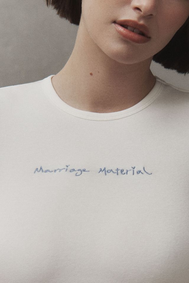 BRIDEMERCH Marriage Material Baby Tee #2