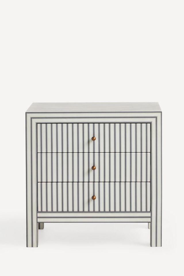Judarn Hale Cotton Canvas Wooden Bedside Table #2