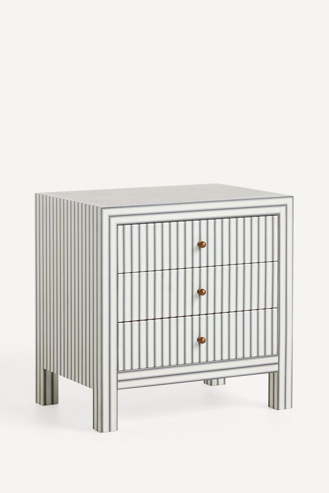Judarn Hale Cotton Canvas Wooden Bedside Table #3