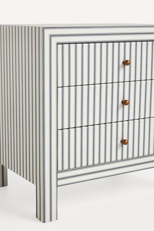 Judarn Hale Cotton Canvas Wooden Bedside Table #4