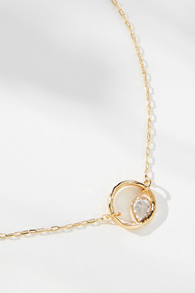 Inner Crystal Coin Necklace | Anthropologie