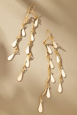 Shop By Anthropologie Double Flutter Fringe Drop Earrings In Gold