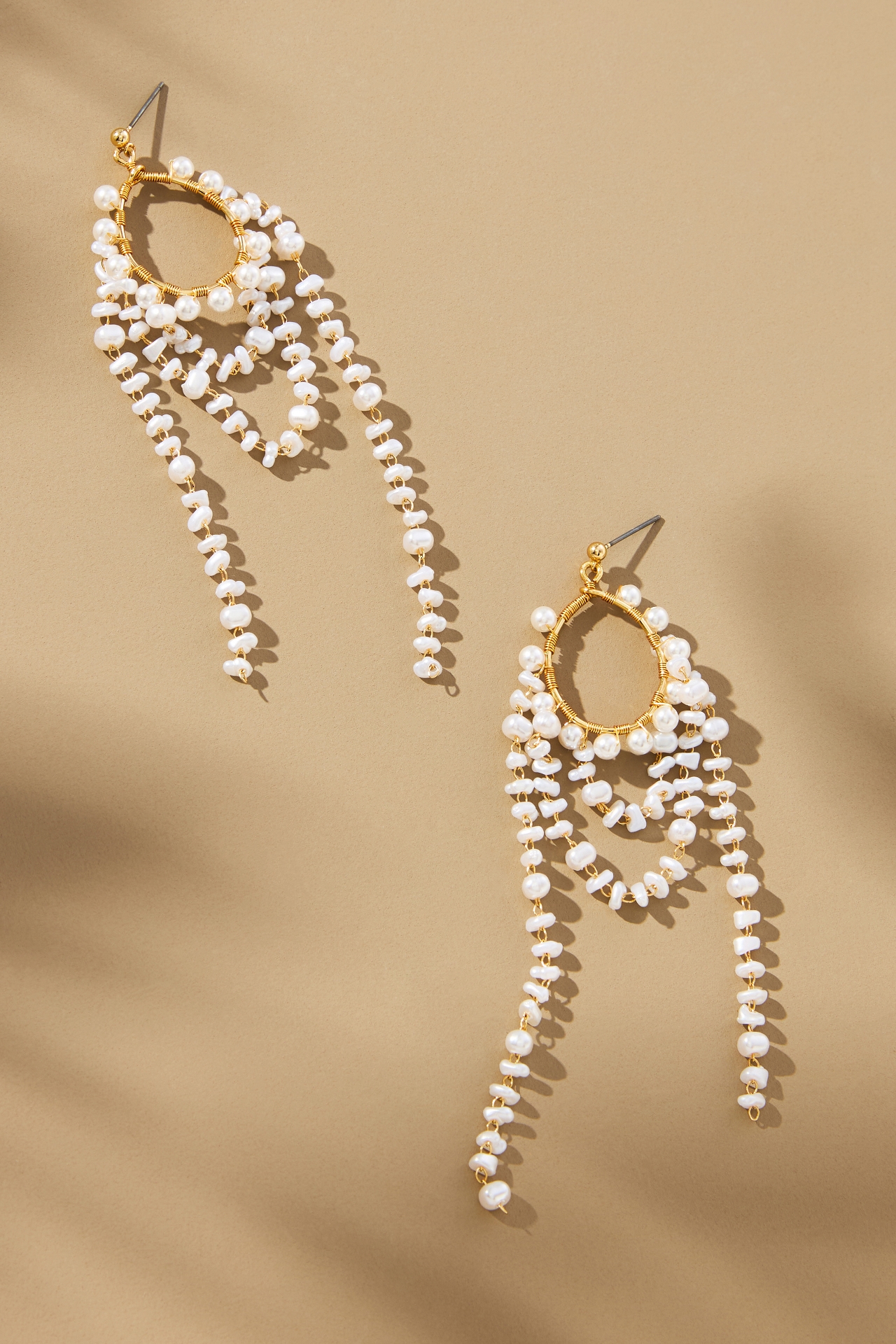 Looped Pearl Drop Earrings