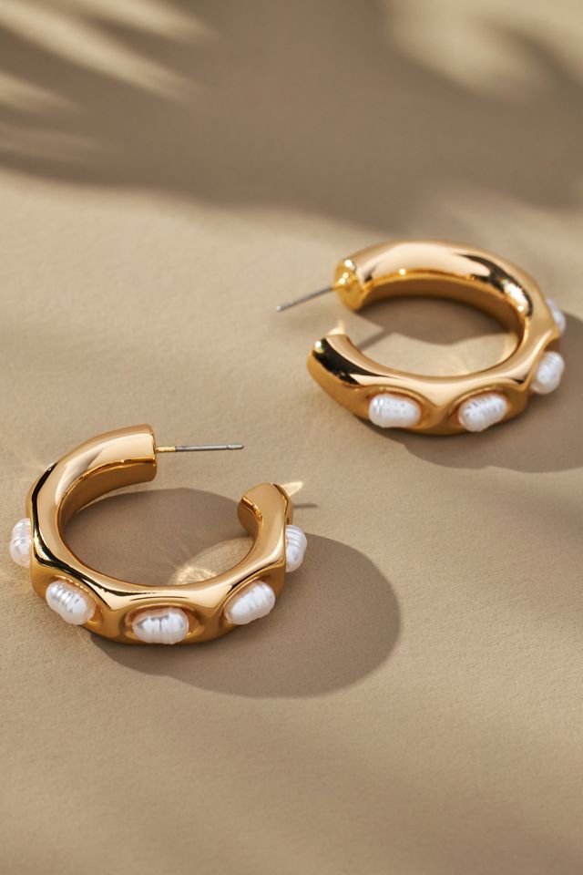 Encased Stone Hoop Earrings #3