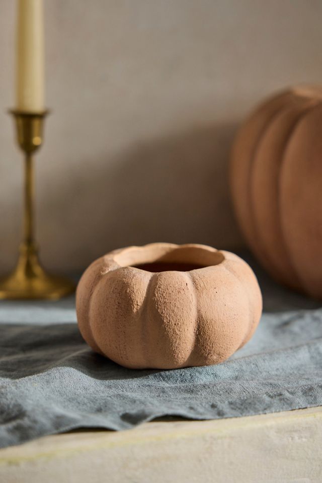 Terracotta Pumpkin Planter, Mini #1