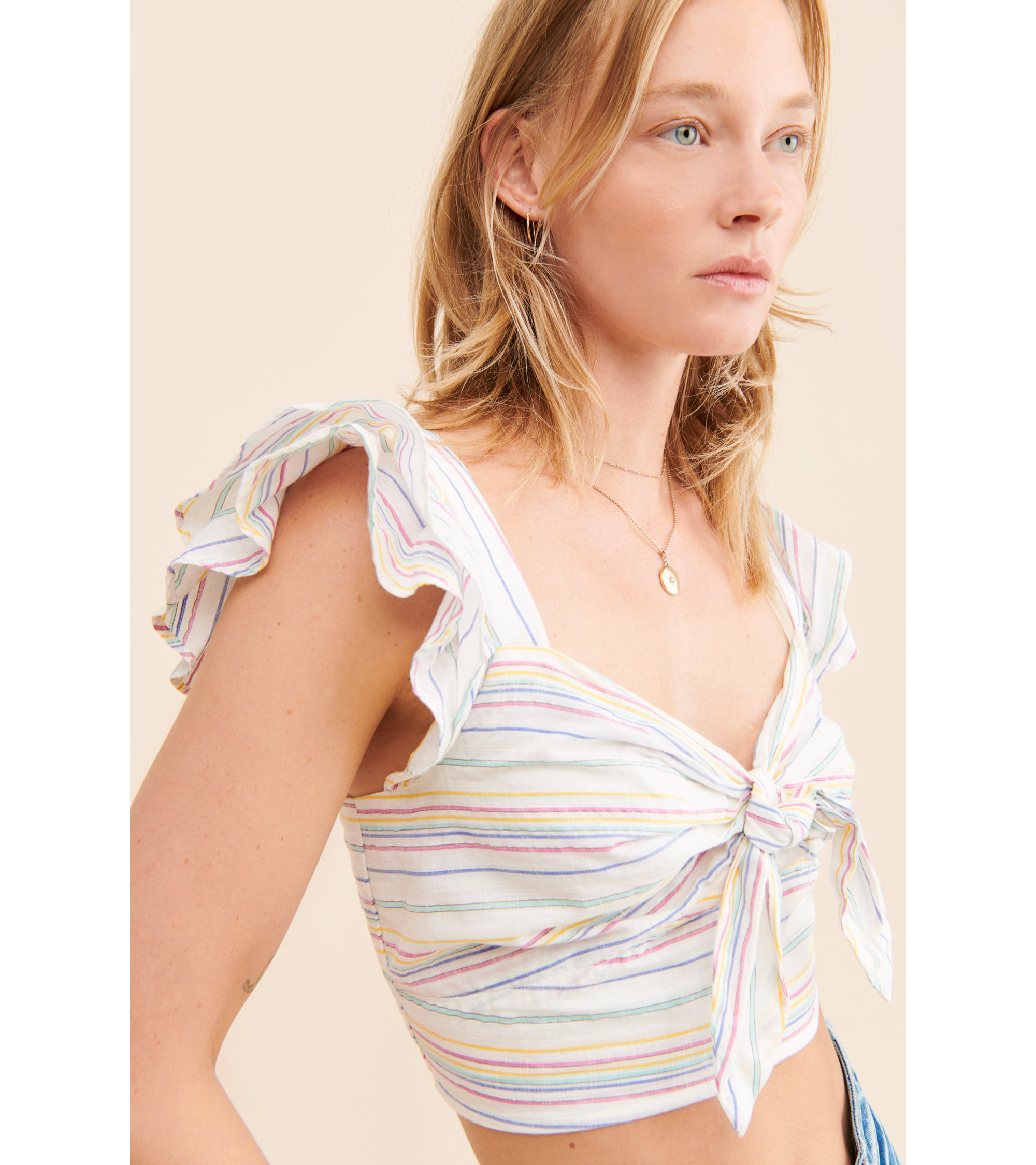 Maeve Striped Tie-Front Top — Image 3