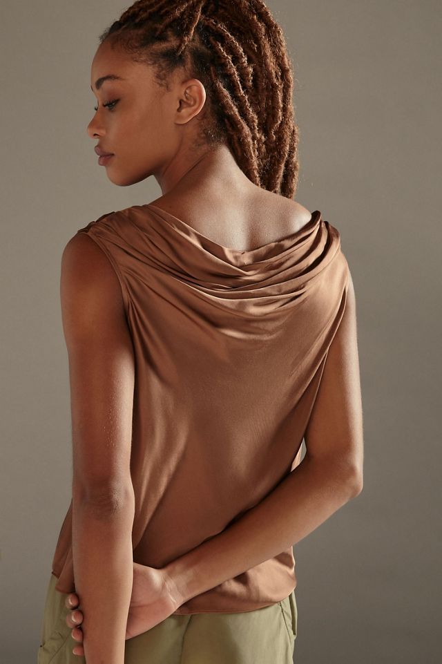 Draped Cowl Neck Top #1