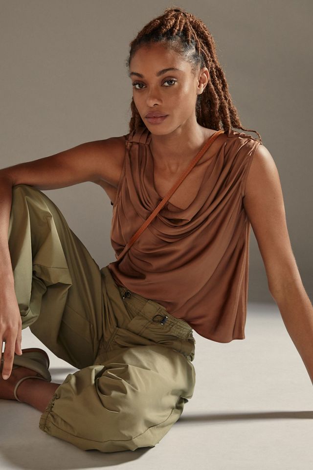 Draped Cowl Neck Top #3