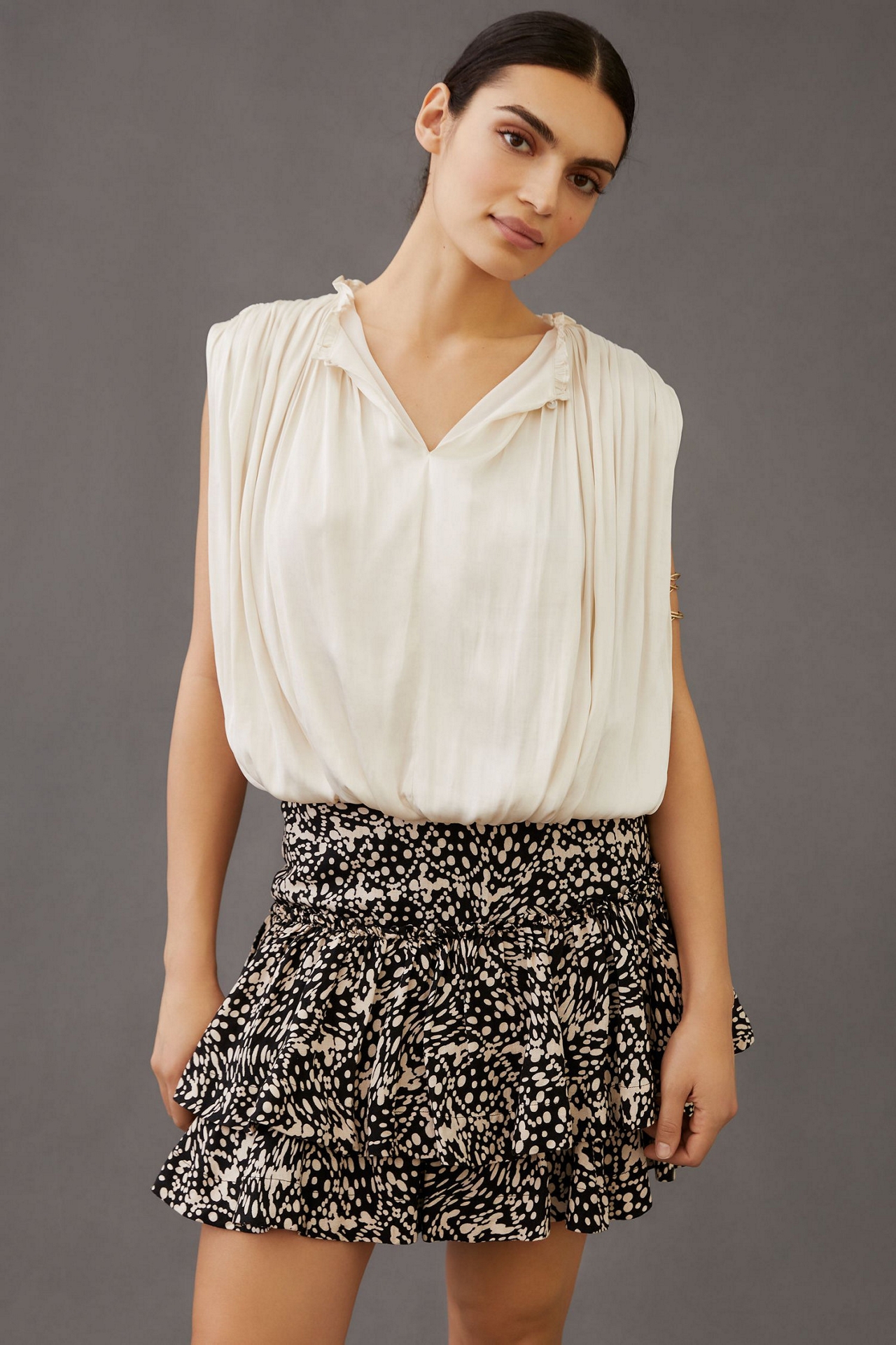 Current Air Sleeveless Draped Top