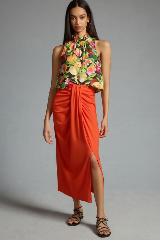 Maeve Poplin Ruffle-Neck Halter Tank #3