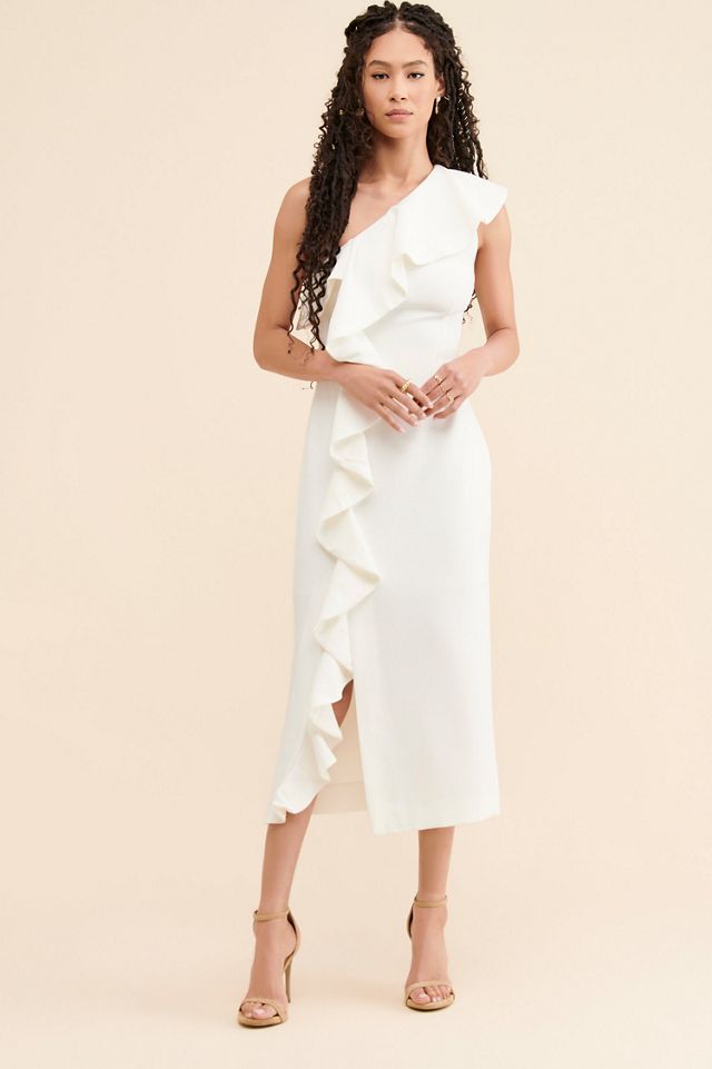 Keepsake One Shoulder Ruffle Midi Dress #2