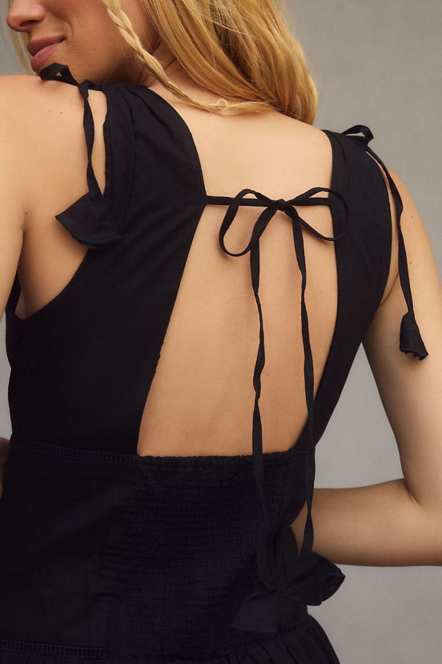 Deep-V Button-Front Wide-Leg Jumpsuit #3