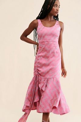 Amira Haroon Ruffled Hem Midi Dress