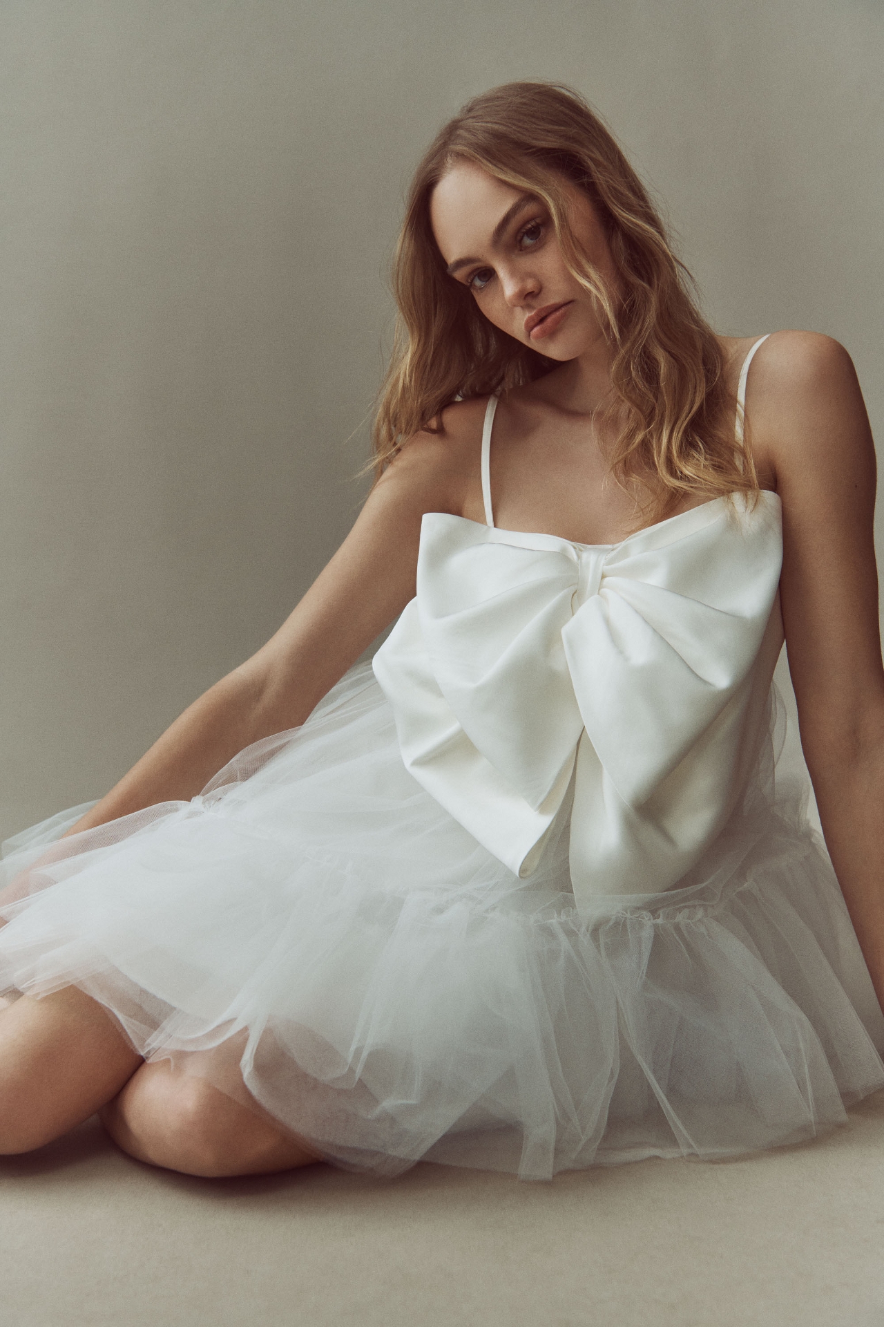 Hutch Dramatic Bow Tulle Mini Dress