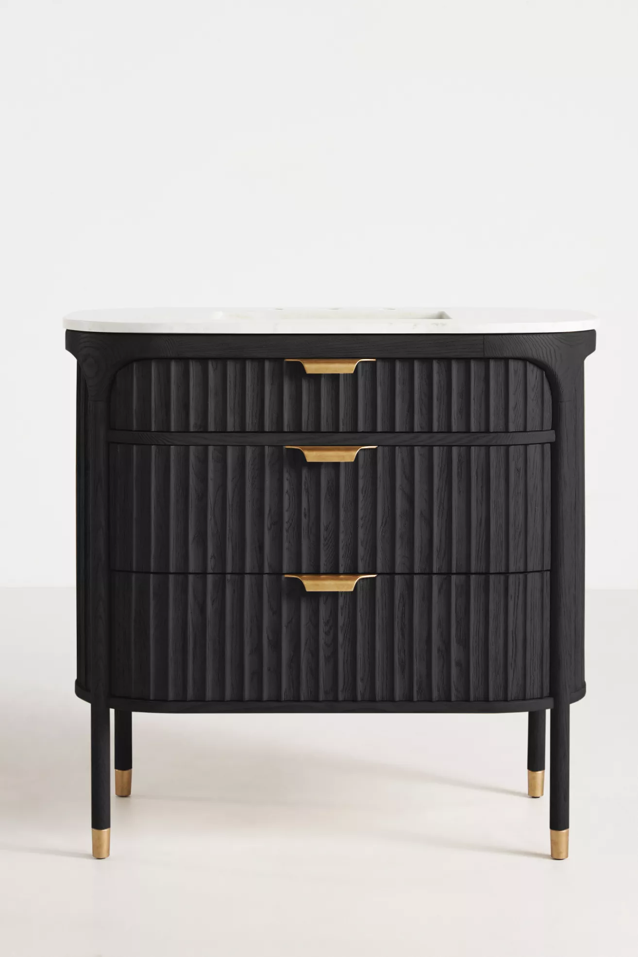 The Isla Marble-Top Fluted-Wood Single-Bathroom Vanity - thumbnail 8
