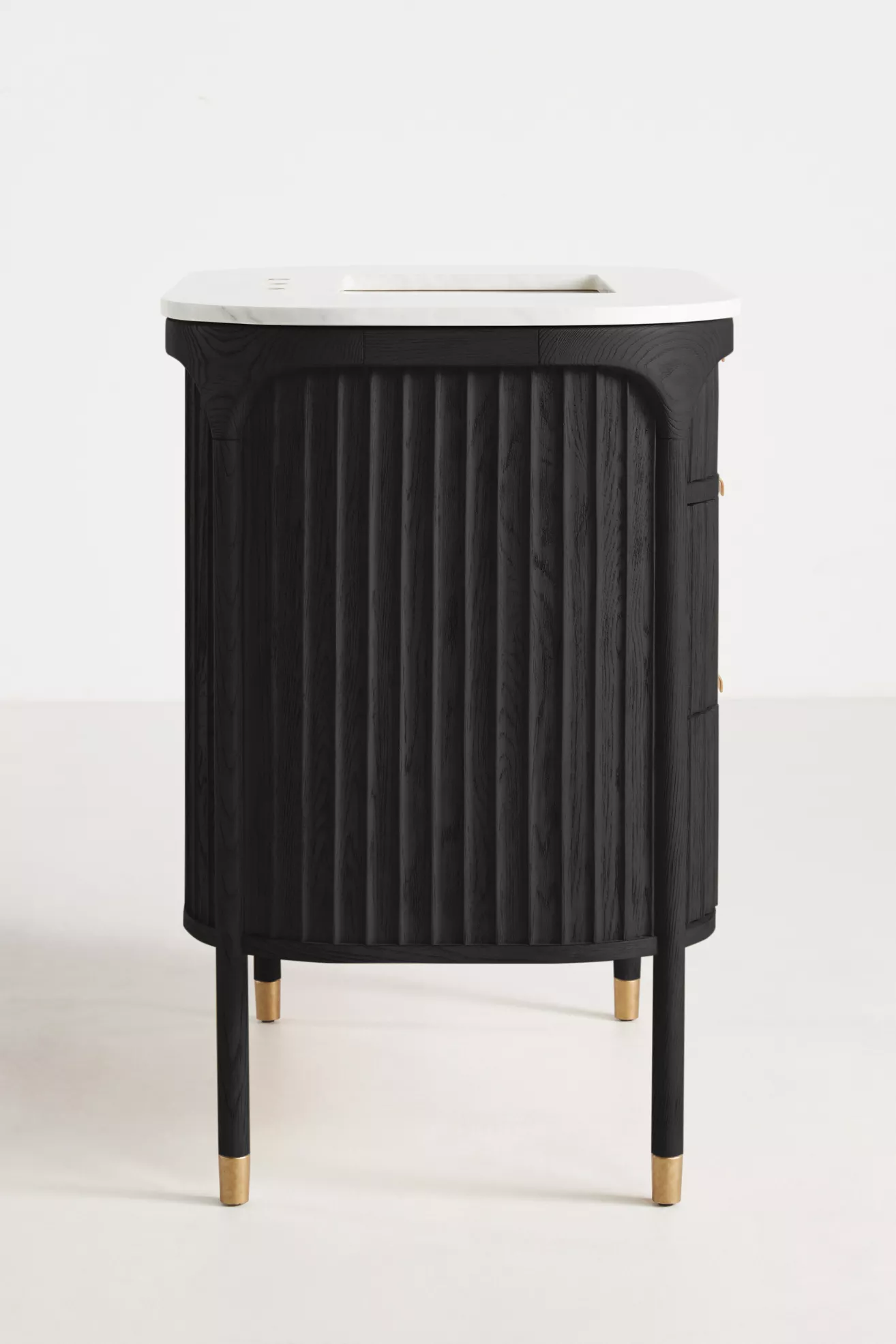 The Isla Marble-Top Fluted-Wood Single-Bathroom Vanity - thumbnail 10