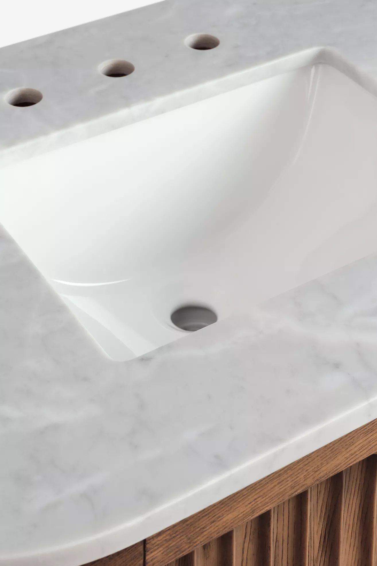 Isla Marble-Top Fluted Double Bathroom Vanity | AnthroHome