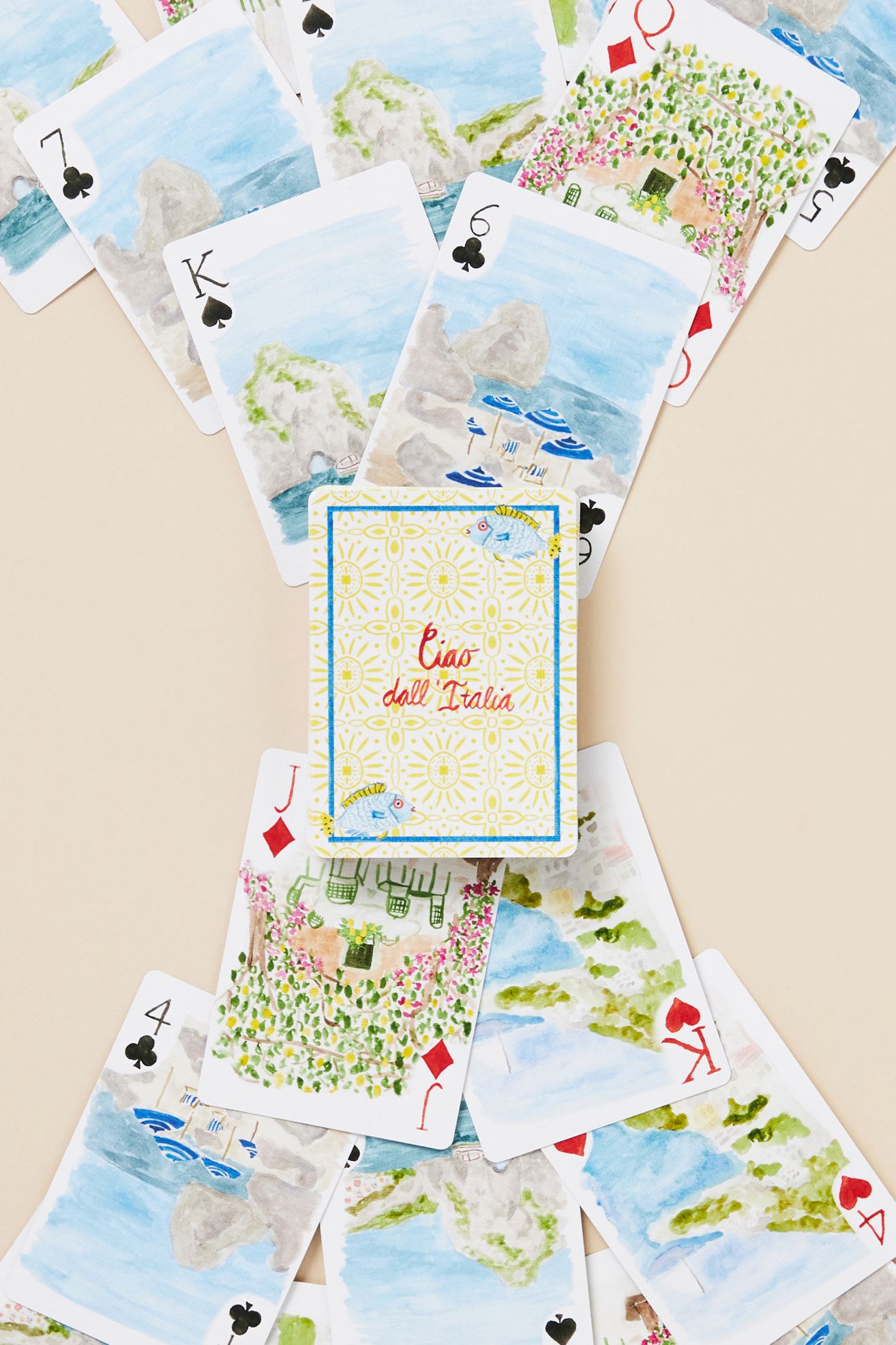 Loulou Baker Watercolor Playing Cards - RIVERA, One Size