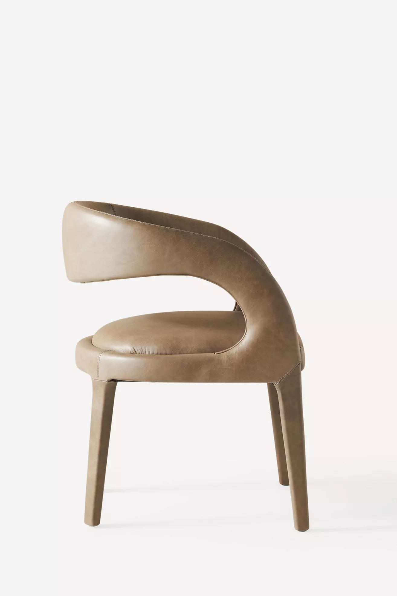 Hagen dining chair from the side close-up of seat and leg