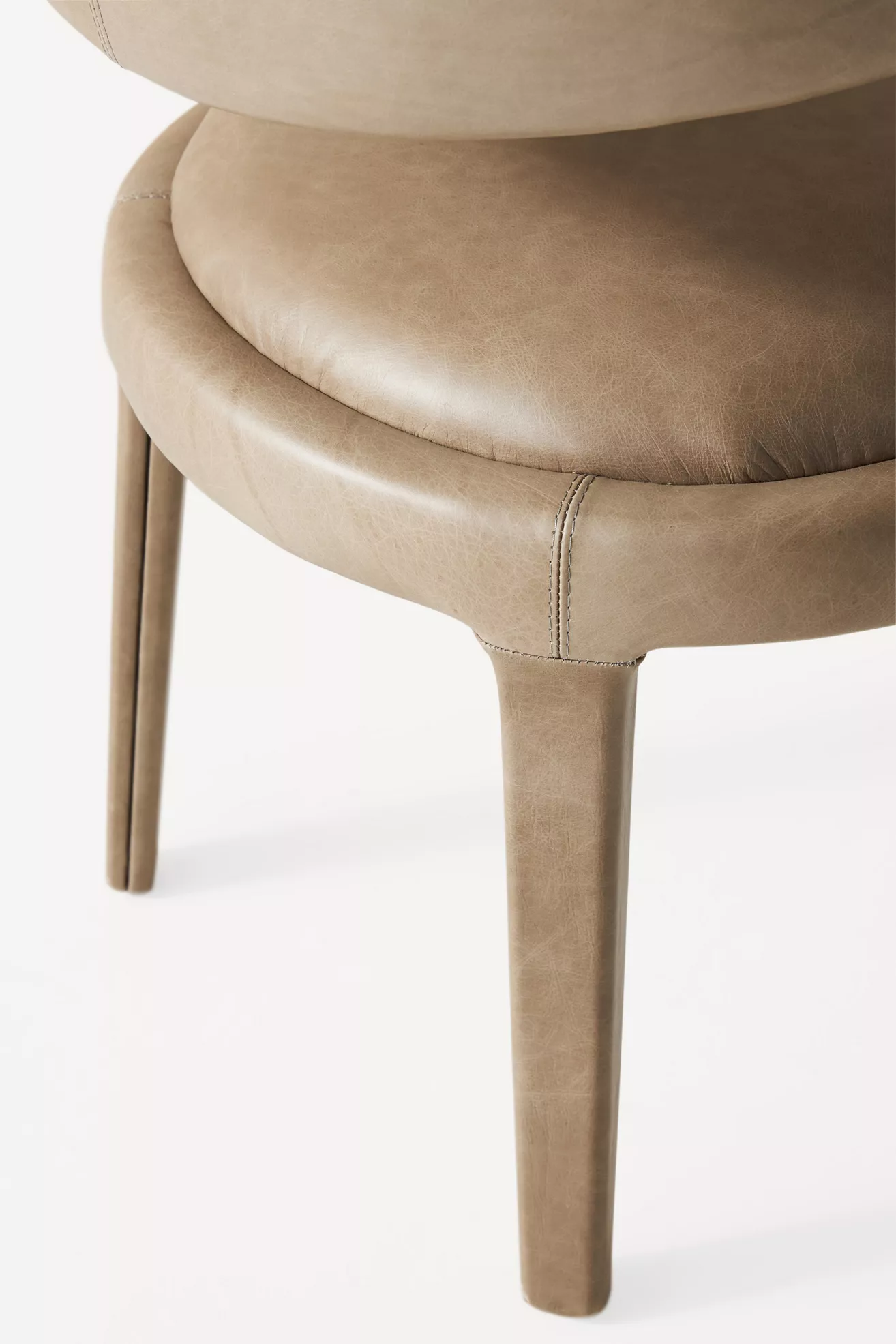 Seat edge and stitching close-up on Hagen chair