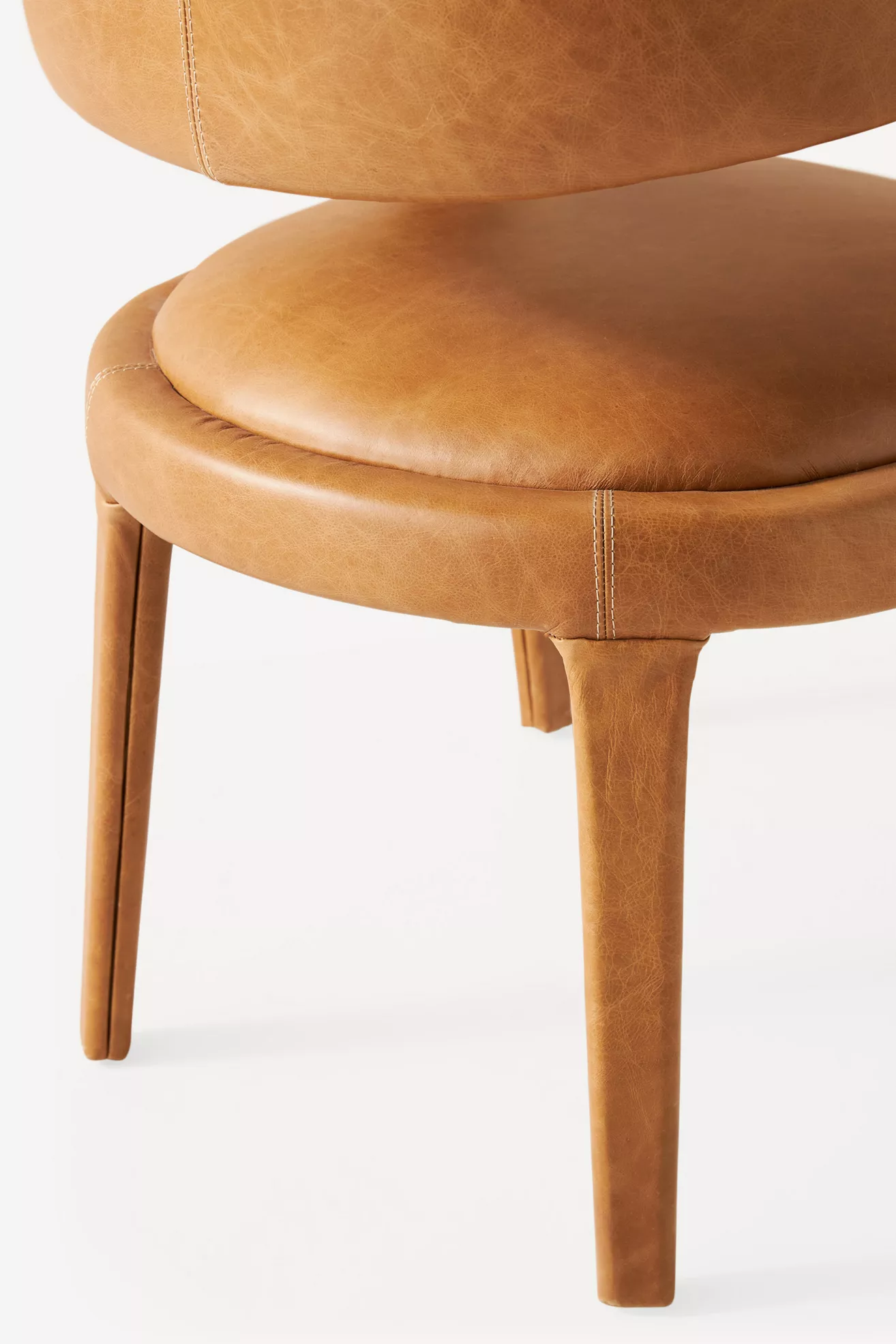 Close-up of seat edge and stitching