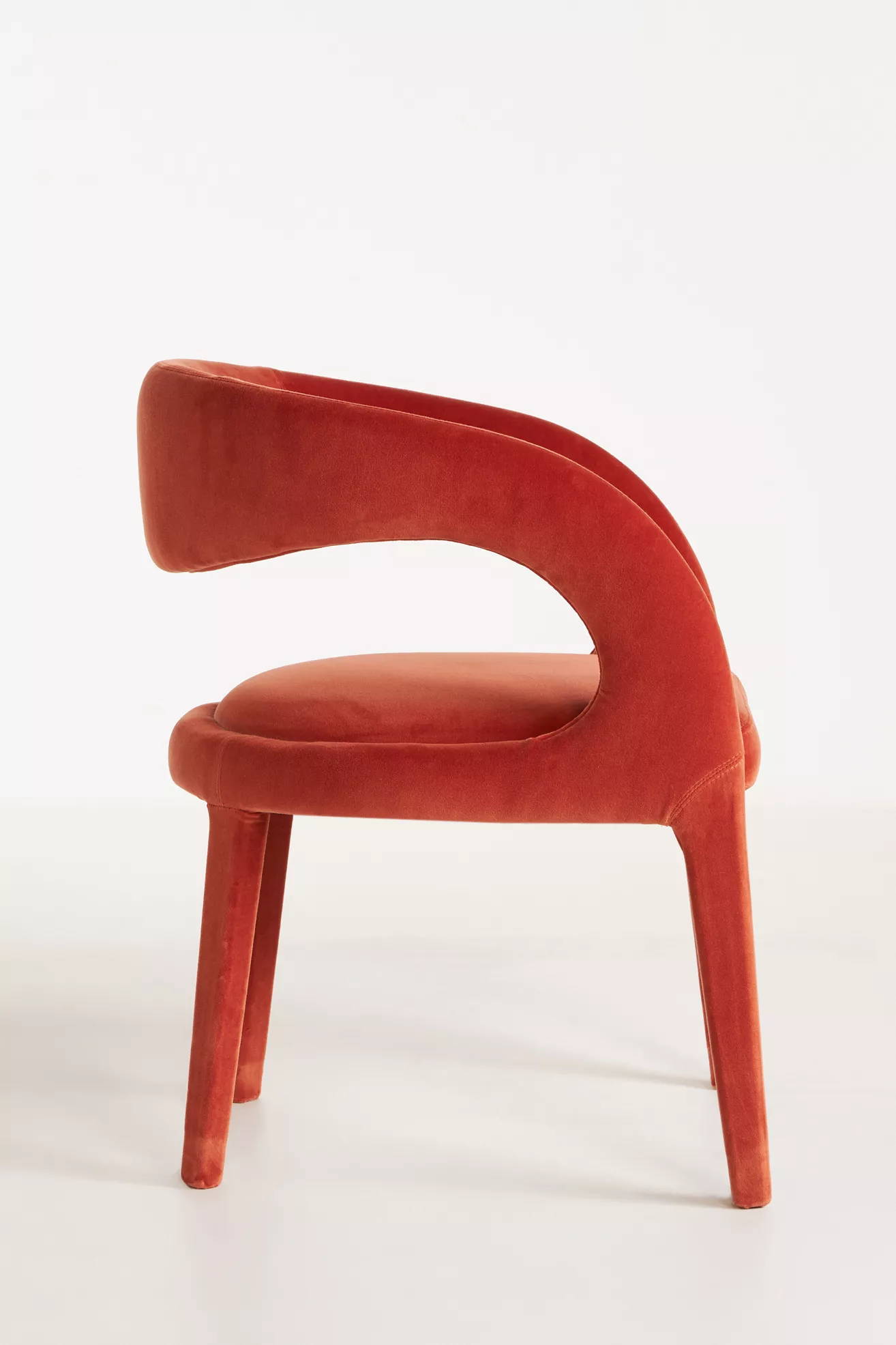 Angle view of Velvet Hagen dining chair
