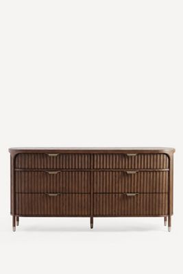 The Isla Fluted-Wood Six-Drawer Dresser