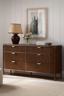 The Isla Fluted-Wood Six-Drawer Dresser | AnthroHome
