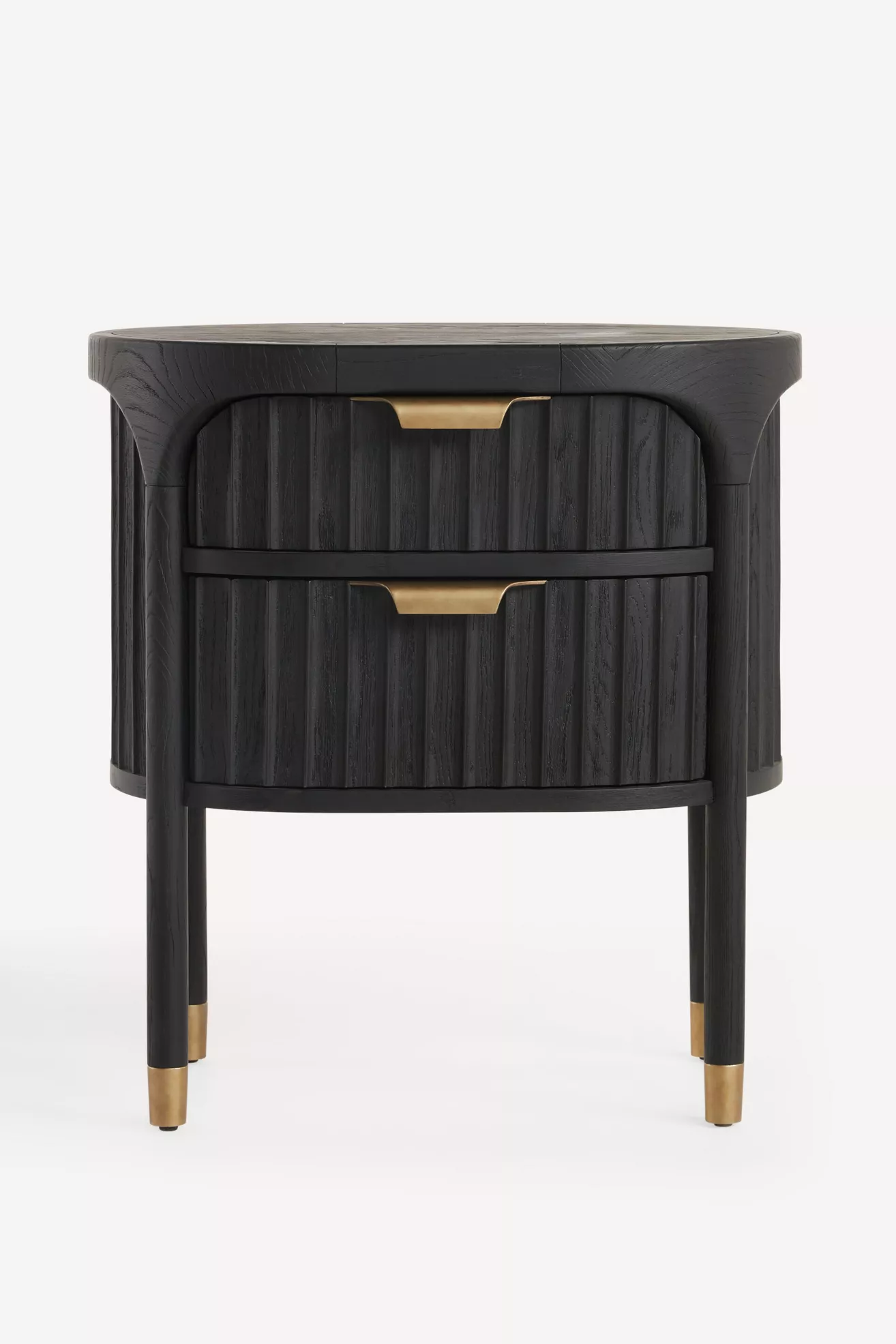 The Isla Fluted-Wood Two-Drawer Nightstand - thumbnail 6
