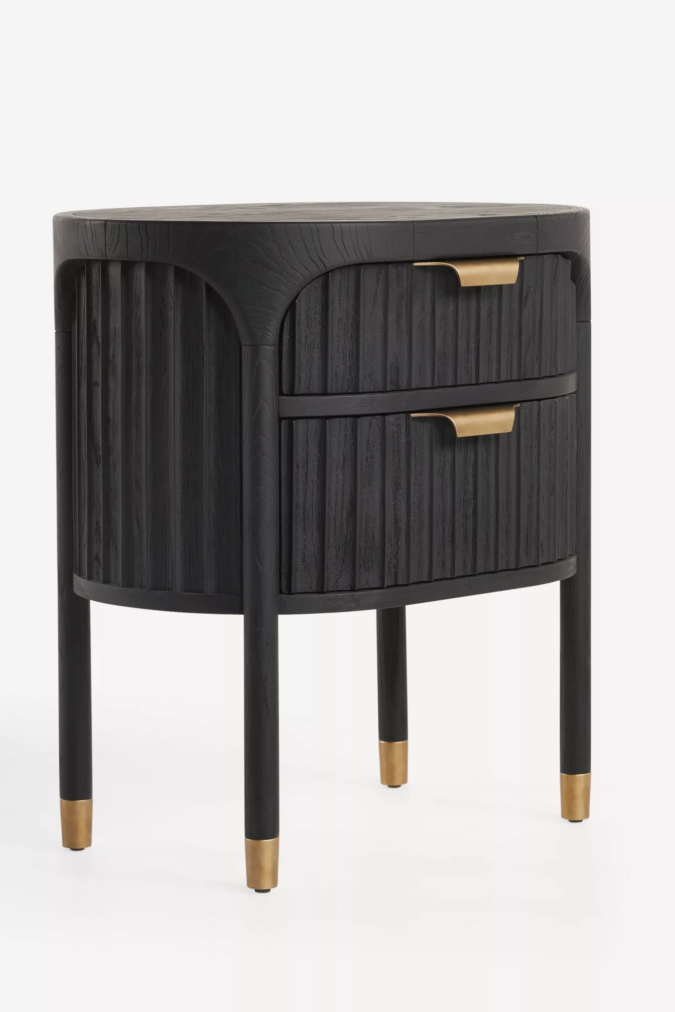 The Isla Fluted-Wood Two-Drawer Nightstand - thumbnail 7
