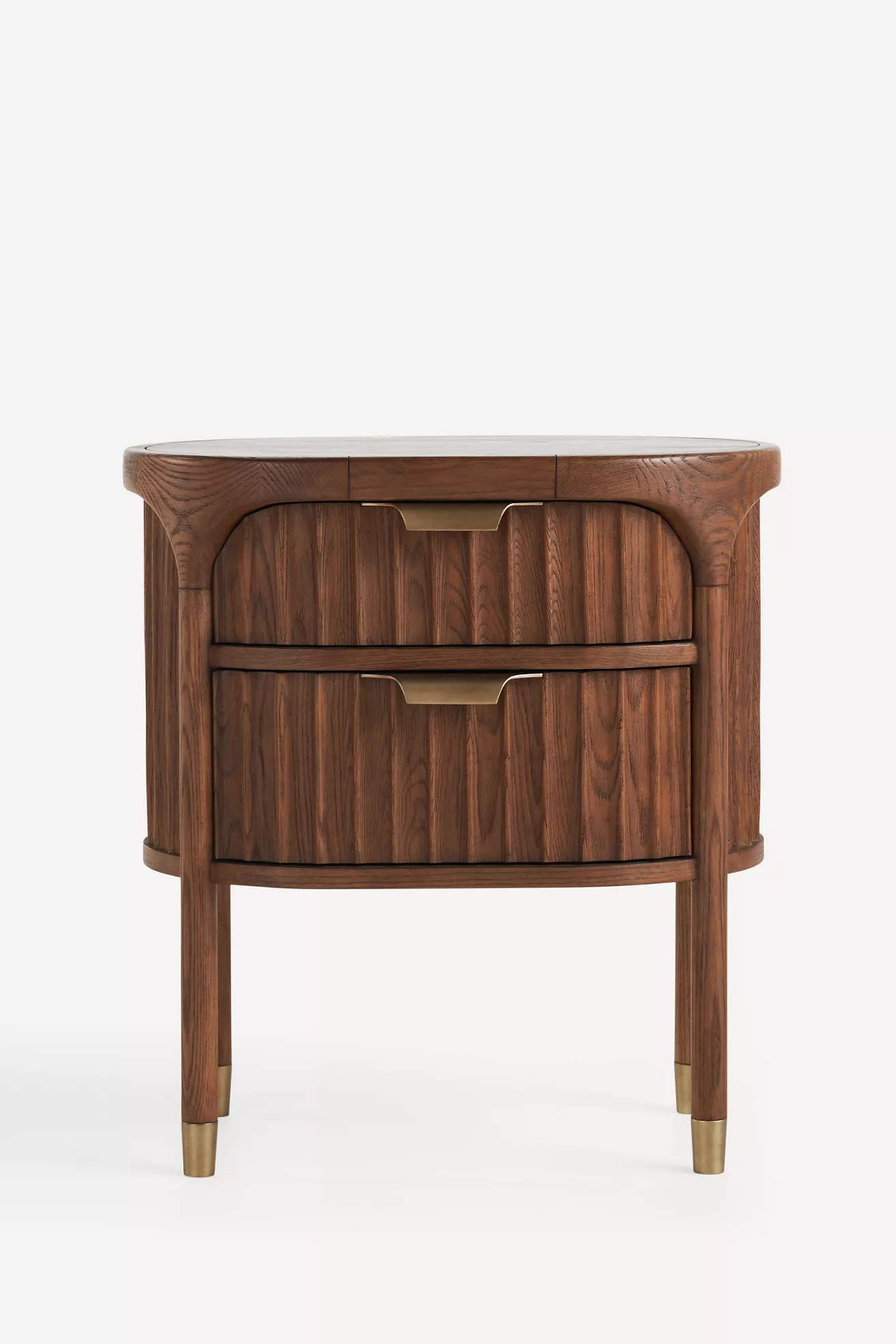 The Isla Fluted-Wood Two-Drawer Nightstand - thumbnail 2