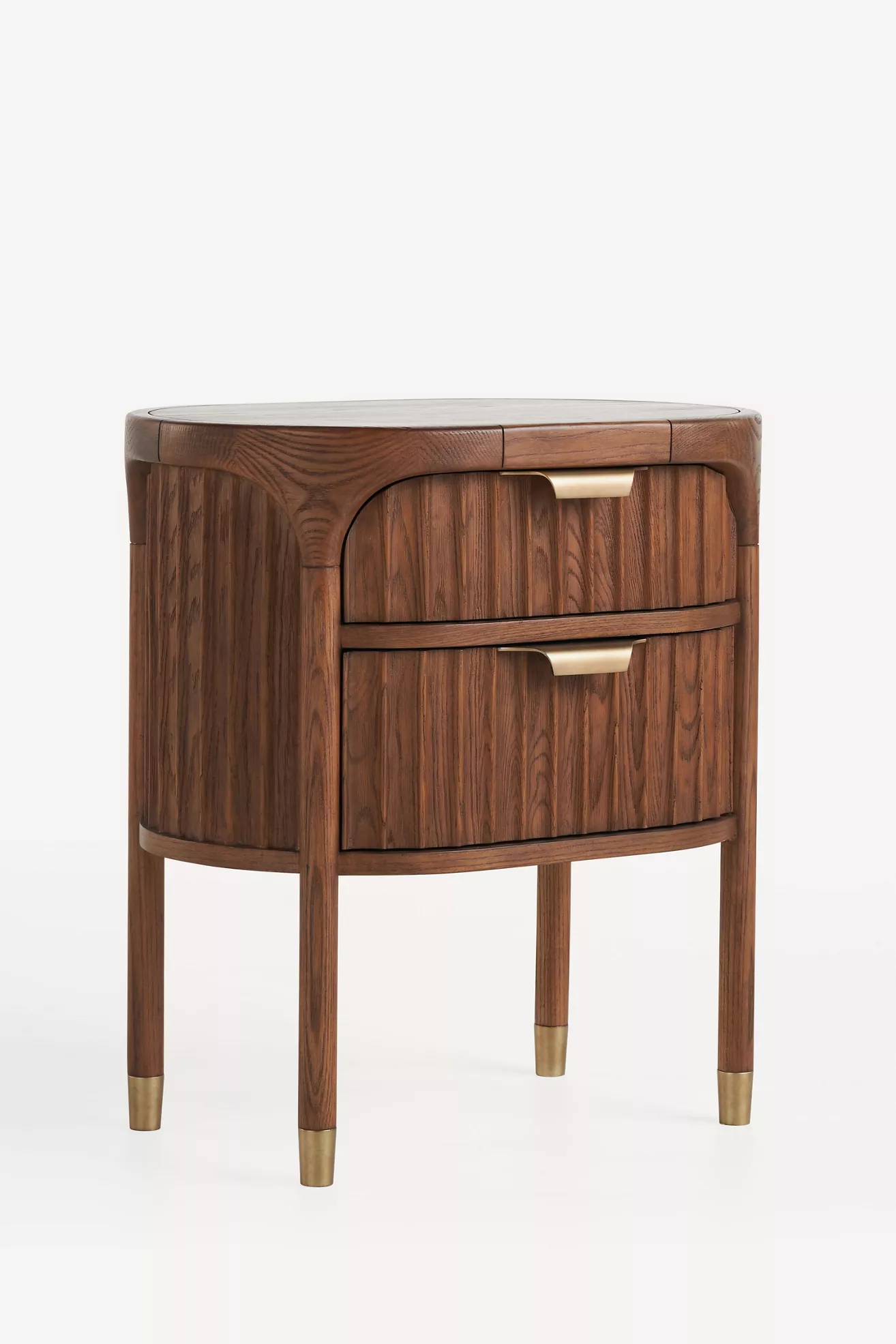 The Isla Fluted-Wood Two-Drawer Nightstand - thumbnail 3