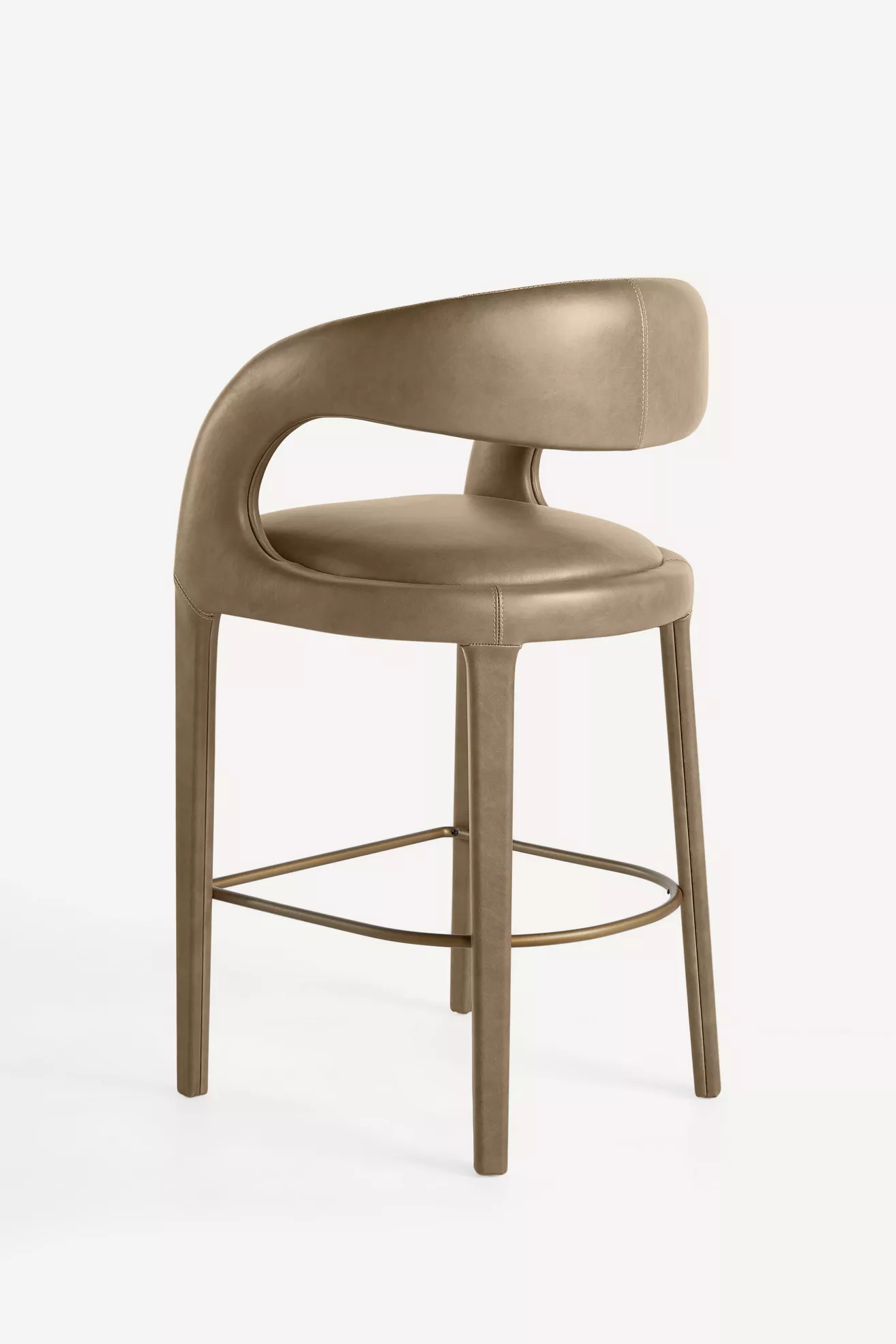 Leather Hagen Counter Stool front-left view