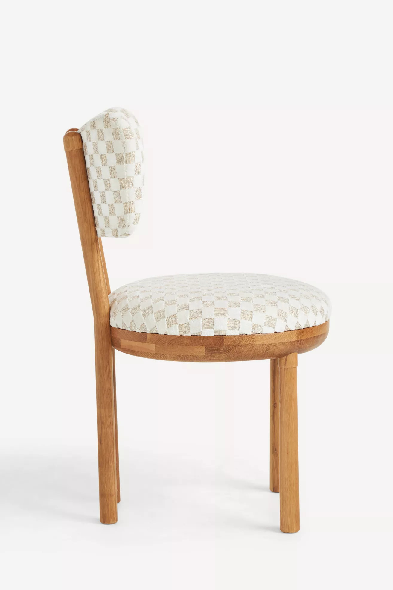 Side angle view of Irie Carmine Jacquard dining chair