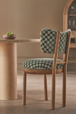 Irie Carmine Jacquard Oak Wood Dining Chair