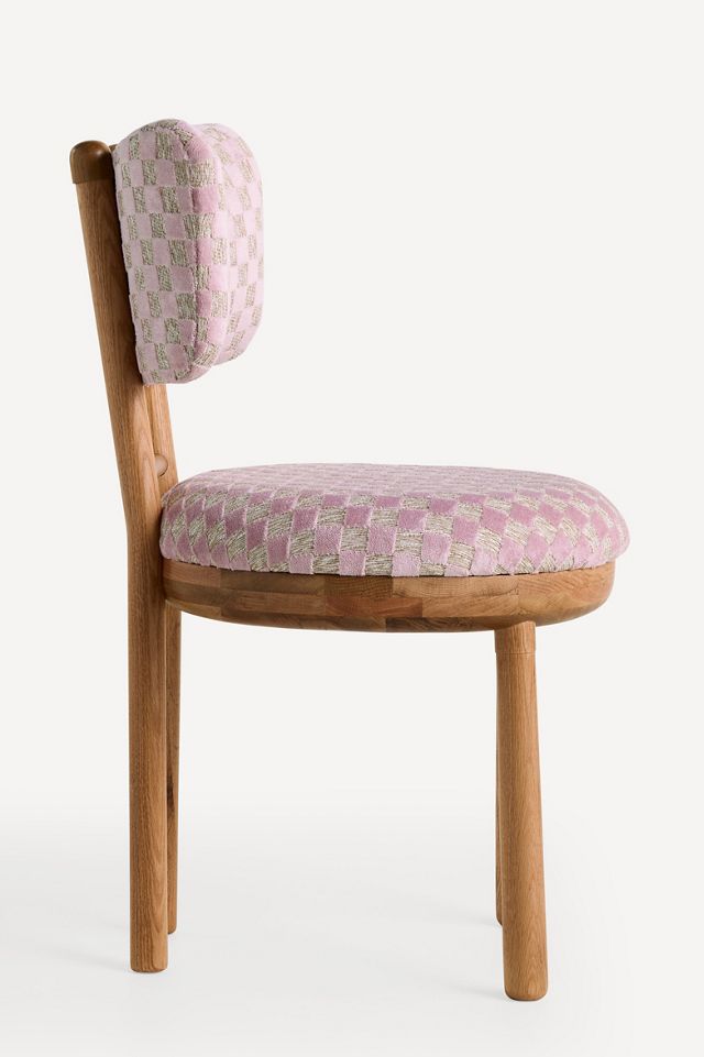 Irie Carmine Jacquard Oak Wood Dining Chair #2