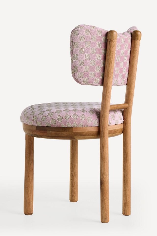 Irie Carmine Jacquard Oak Wood Dining Chair #3