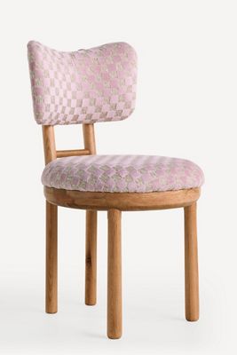 Irie Carmine Jacquard Oak Wood Dining Chair