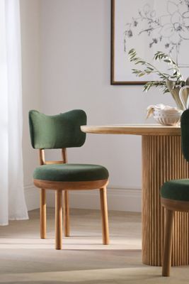 Irie Velvet Oak Wood Dining Chair