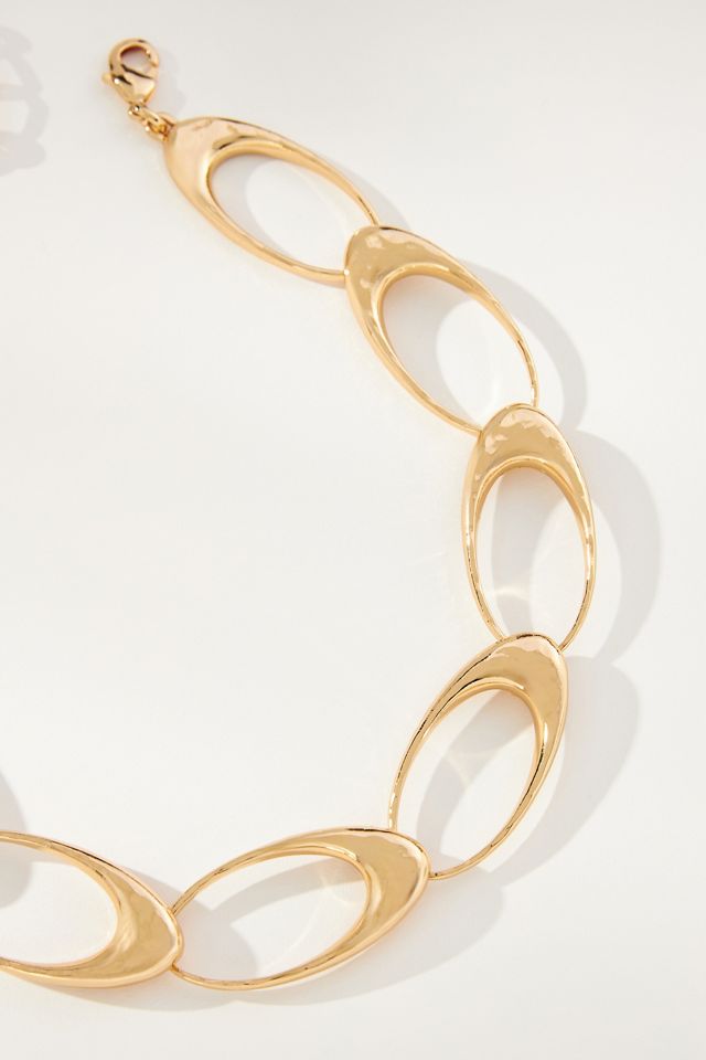 Linked Ovals Collar Necklace #4