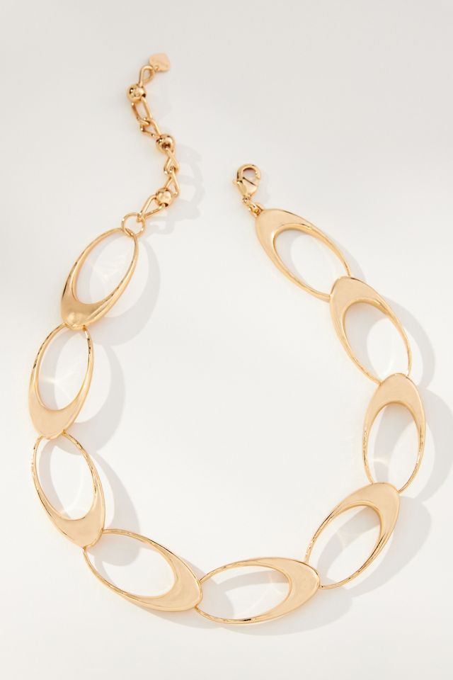 Linked Ovals Collar Necklace #3