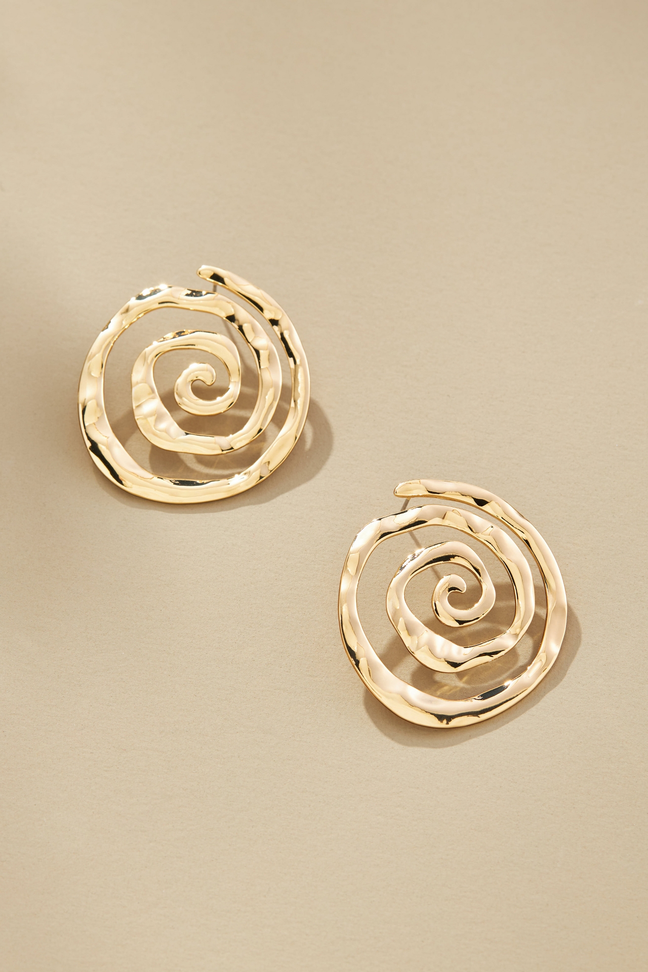 Hammered Spiral Post Earrings