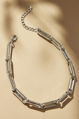 Shop By Anthropologie Xl Link Collar Necklace In Silver