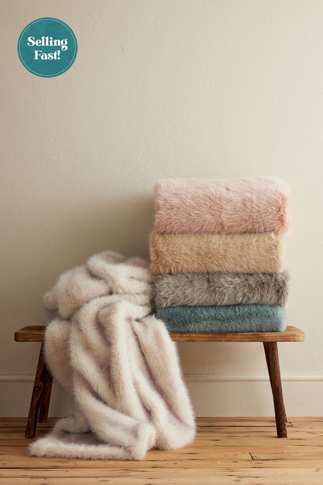 Chloe Faux Fur Throw Blanket #4