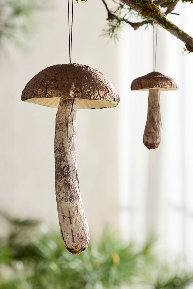 Gold Paper Mache Mushroom Ornament Terrain