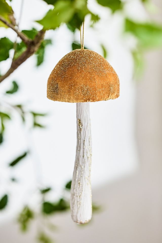 Glitter Paper Mache Mushroom Ornament Terrain