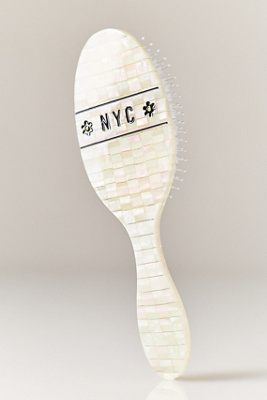 Solar Eclipse Handpainted Acetate Hair Brush In White